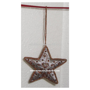 Handmade Embroidery Star Shape Christmas Ornament - Product Image 1