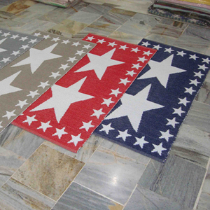 Tapis jacquard en plastique recyclé personnalisé 100% Tapis style uni pour salon et salle à manger avec logo personnalisé - Product Image 1