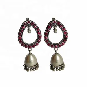 Clásico 925 plata esterlina rubí piedra preciosa fina Stud pendientes Vintage chapado en oro boda fiesta joyería rodio acabado regalo para - Product Image 1