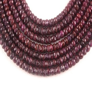 Piedras preciosas de rubí rojo Natural, Micro facetadas, cuentas de Rondelle, piedra de nacimiento de Julio, joyería auténtica de alta calidad - Product Image 1
