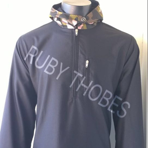 Thobe traditionnel saoudien musulman pour hommes RUBY RT023, taille XS, viscose, manches longues, ethnique, adulte - Product Image 1