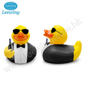 Pato de goma amarillo chillón con gafas de sol, juguete de plástico PVC de vinilo para baño, espía, personalizado, nuevo producto de 2019 - Product Image 3