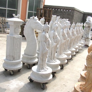 Estatua de <span class=keywords><strong>Ajedrez</strong></span> de mármol tallado a mano, grande, para jardín al aire libre - Product Image 3