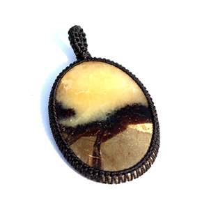 Colgante con forma ovalada de jaspe, colgante de cuerda de macramé, Piedras Naturales, piedra curativa de cristal - Product Image 1