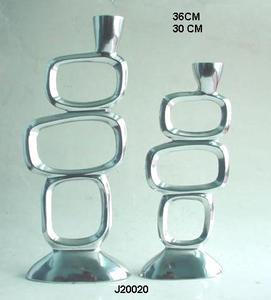 Bougeoir à tige conique de forme moderne fabriqué en aluminium avec miroir polonais Noël festif décoration de la maison artisanat en métal - Product Image 2