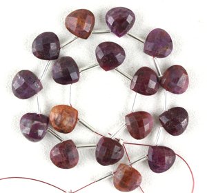 Beautiful 1 Strand Faceted Heart Shape Natural <b>Red</b> Ruby Gemstone Briolette <b>Beads</b> Healing Crystal July Birthstone - Product Image 1