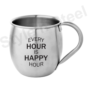 Tasse à mule de Moscou martelée en acier inoxydable 304 double vide personnalisée Tasses en céramique plaquée cuivre de haute qualité Conception imprimée - Product Image 2