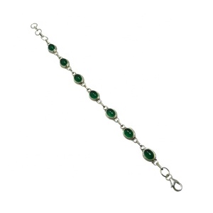Bracelet en pierre précieuse Onyx vert en argent Sterling 925 massif Vintage nouveau Design breloque pour la fête or Rose grossiste fabricant cadeau - Product Image 1