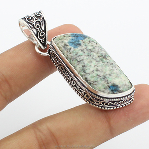 K2 hecho a mano Vintage Boho sólido plata esterlina fina colgante mujer jaspe piedra colgante hecho a mano con amor - Product Image 3