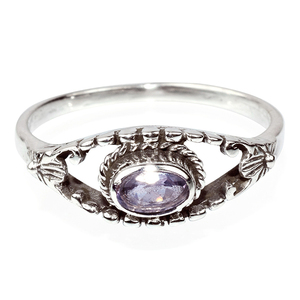 Bagues de créateur en argent Sterling 925 améthyste violette de forme ovale, argent Sterling Offre Spéciale - Product Image 2