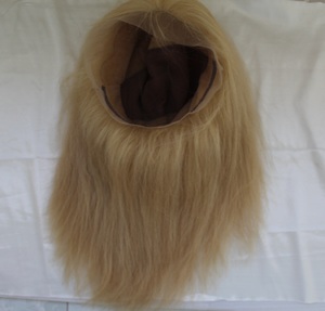 วิกผมแท้9A สไตล์สั้นตรงลูกไม้สีบลอนด์เต็มตัวถักมือโปร่งใสยาว12-30นิ้วทรงหยิก - Product Image 6