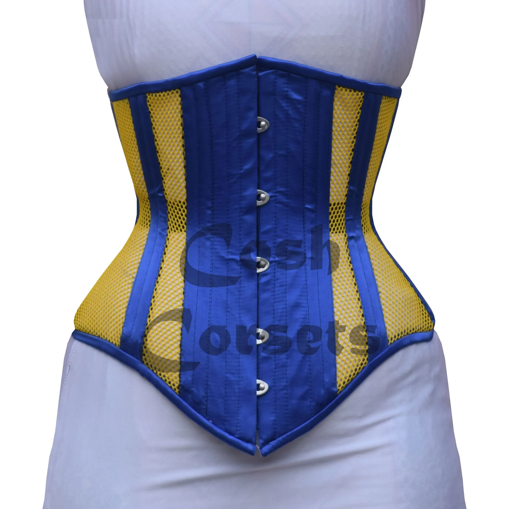 Cosh Corset Underbust Steelboned Taille Training Zware Satijnen Korset Met Sport Mesh Nieuw Design Plus Size Corset Leveranciers