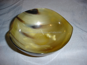 Tazón para Ensalada de Cuerno Natural Pulido Hecho a Mano en India, Tazón para Servir Buffet Ecológico, Forma Redonda de 6 Pulgadas, Artesanía - Product Image 4