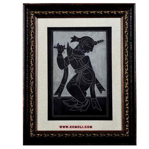 Placa de piedra de pizarra hecha a mano en la India, mural de pared artesanal de Krishna, arte con la mejor calidad - Product Image 1