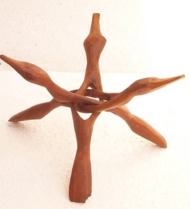 Trépied noir en bois pour bol, support pour bol - Product Image 3