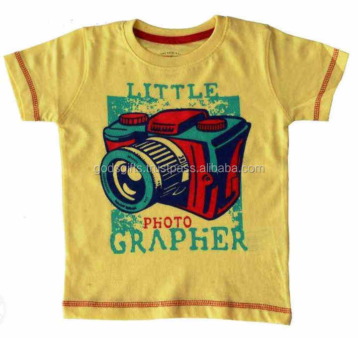 Crew Neck Designs Tshirt Kids Sublimated Kids Tshirts Kids Fashion Printed Cartoon T-shirt Ruffle Sleeve Wholesale India Tirupur