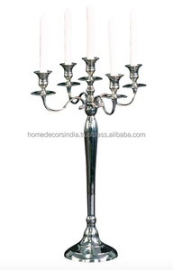 Handmade 5-Arm Antique India-Style Metal <b>Candelabra</b> Matte Polished Aluminium Wedding Table Decorations Custom Logo Customizable - Product Image 4
