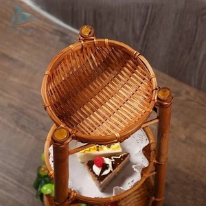 Panier vietnamien en bambou, panier de rangement pour fruits à trois niveaux, - Product Image 2