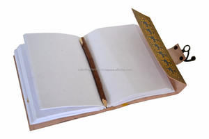 Diario de cuero genuino hecho a mano con Cruz Celta amarilla, cuaderno A5, Página blanca en blanco, suministros escolares, diario con C-Lock de latón - Product Image 6