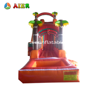 Venta al por mayor de fábrica: Nuevo diseño de tobogán acuático inflable comercial <span class=keywords><strong>con</strong></span> forma de palmera naranja y <span class=keywords><strong>casa</strong></span> de rebote <span class=keywords><strong>con</strong></span> <span class=keywords><strong>piscina</strong></span> desmontable. - Product Image 2