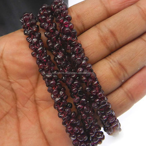 Collier en perles de pierres précieuses unies grenat naturel, perles rondes, en corde, 3mm, 24 pouces de longueur, 390.20 gr - Product Image 3