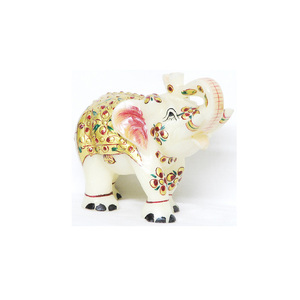 Antique Marble Painted Animals <b>Statue</b> - Product Image 1