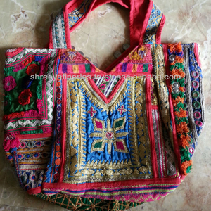 Banjara — sac à main rétro avec miroir et pièce de monnaie, grand sac messager de travail, artisanat indien - Product Image 1