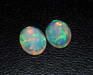 Atractivo ópalo etíope piedra preciosa corte ovalado facetado ópalo par juego de piedras preciosas de color para hacer joyas - Product Image 3