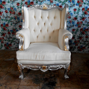 Meubles anciens Sculpté Chaise D'aile Qatar - Product Image 3