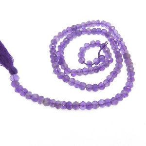 La más nueva venta de cuentas de hebra facetadas redondas de amatista púrpura de 4,5mm y 14 pulgadas 44,95 Cts para la fabricación de joyas - Product Image 2