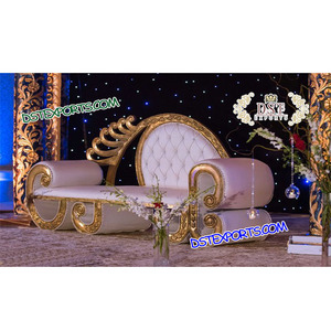 Sorprendido de oro blanco boda sofá de madera tallada sofá Bodas de lujo de la boda conjunto de sofá - Product Image 1