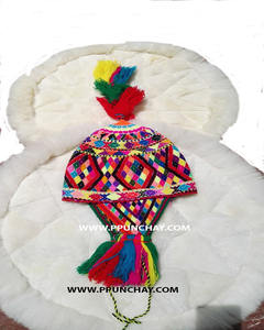 Chullo-gorro largo con orejera tejida, colores brillantes, étnico, phunchay, Peru - Product Image 1
