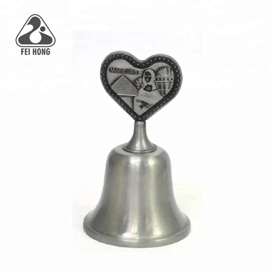Персонализированный сувенир в форме сердца 3D металлический колокольчик