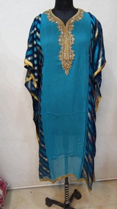 Vestido de Kaftan, elegante caftán de la INDIA bordado corto de cristal de playa con cuentas, aspecto elegante de moda de Dubái - Product Image 2