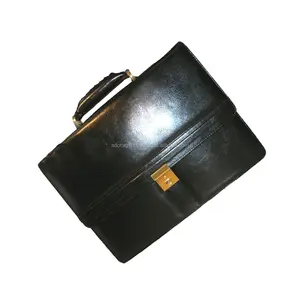 Black Leather Look Klassieke Aktetas Business Executive Laptop Kantoor Tas