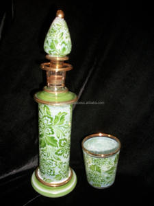 Flacons de parfum en verre soufflé à la main égyptien avec un motif gravé à l'or - Product Image 3