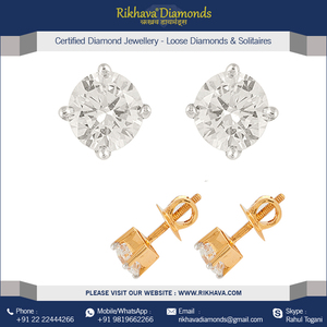 Ensemble de boucles d'oreilles élégantes en or jaune 18 carats avec diamant pour femmes Boucles d'oreilles luxueuses en diamant - Product Image 4