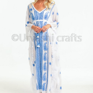 พิเศษ Kaftan สำหรับหญิงหญิงชุดแขนยาว V คอ One ชิ้นที่สวยงามทำงาน Kaftan - Product Image 1