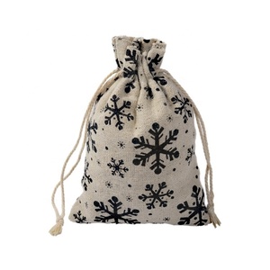 Sac en toile de coton biologique imprimé, à cordon, sacoche cadeau pour petites attentions pour les convives, - Product Image 5