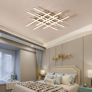 Popolare Lampadario LED Lineare Moderno Minimalista con Strisce di Alluminio Intersecanti per Sala da Pranzo e Soggiorno - Product Image 5