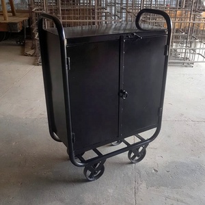 Customizable Modern Industrial Iron Cabinet <b>Trolley</b> <b>Wheels</b> Home Kitchen Storage Furniture for Living Room Design Metal Material - Product Image 5