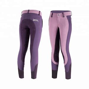 Recién llegado, ropa ecuestre de alta demanda, pantalones de algodón de asiento completo estirables para niños, precio al por mayor de equitación - Product Image 4