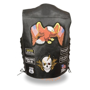 Parches americanos originales estilo cuero de vaca genuino Biker Club chaleco calentado de talla grande primavera fuente de alimentación USB 2025 nuevo - Product Image 2