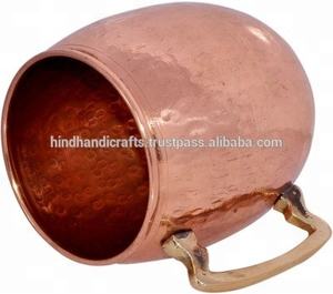 100% Pure Copper Handcraft Hammered Cylinder Mule Mugs With Handle Drinkware Glossy Finished Best Quality Products - Product Image 4