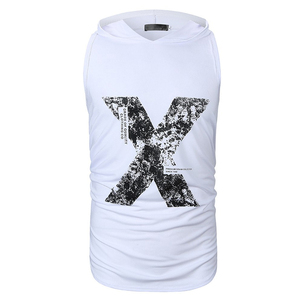 Camiseta sin mangas para hombre, ropa de calle para gimnasio, con capucha, ropa de culturismo, camiseta sin mangas informal - Product Image 6