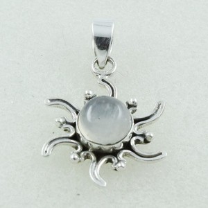Pendentif en argent Sterling 925, pierre de lune arc-en-ciel, bijoux pour femmes, indien - Product Image 2