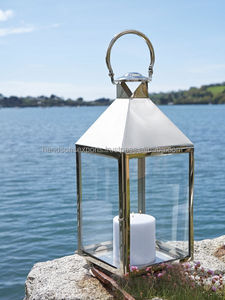 Lanterne rétro en acier inoxydable, luminaire décoratif, Vintage, en métal ou argent, décoration pour la maison, fête de mariage - Product Image 4