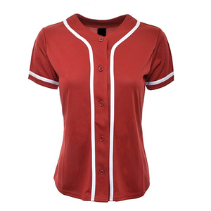 Design rayé OEM Matériau personnalisé Polyester Sportswear Baseball & Softball Porter des chemises à boutons en jersey Respirant Séchage rapide Adulte - Product Image 5