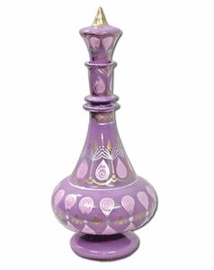 Zahereen LJ64 – Bouteille en verre soufflé à la bouche, motif traditionnel de la bouche du génie, peinte à la main, couleur violet mûrier, pour décoration de sol de félicitation - Product Image 2