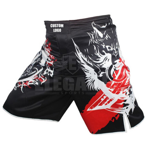 Pantalones Cortos de MMA Personalizados para Hombre, Estampado de Lobo Verde, Pantalones Cortos de Lucha, 100% Poliéster Elástico Micro - Product Image 4
